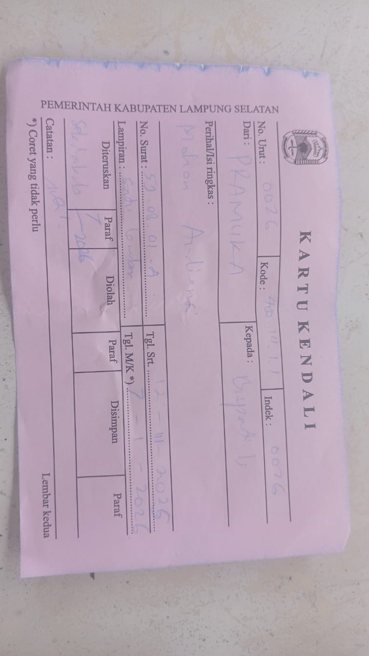 Percepat Agenda MUSCABLUB, Tim 7 Verifikasi Serahkan Surat Permohonan Audiensi Ke Bupati Lampung Selatan