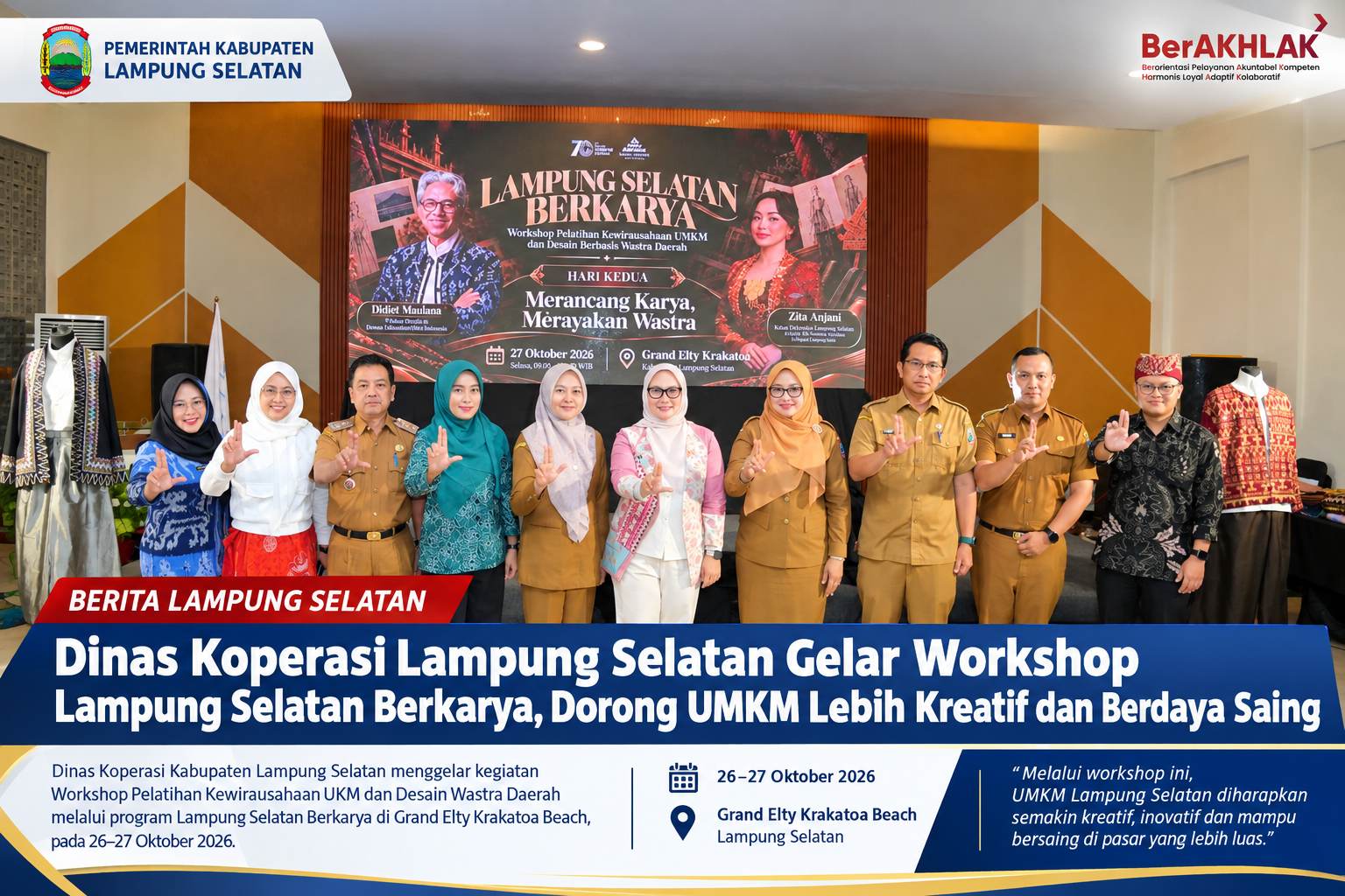 Dinas Koperasi Lampung Selatan Gelar Workshop Lampung Selatan Berkarya, Dorong UMKM Lebih Kreatif dan Berdaya Saing